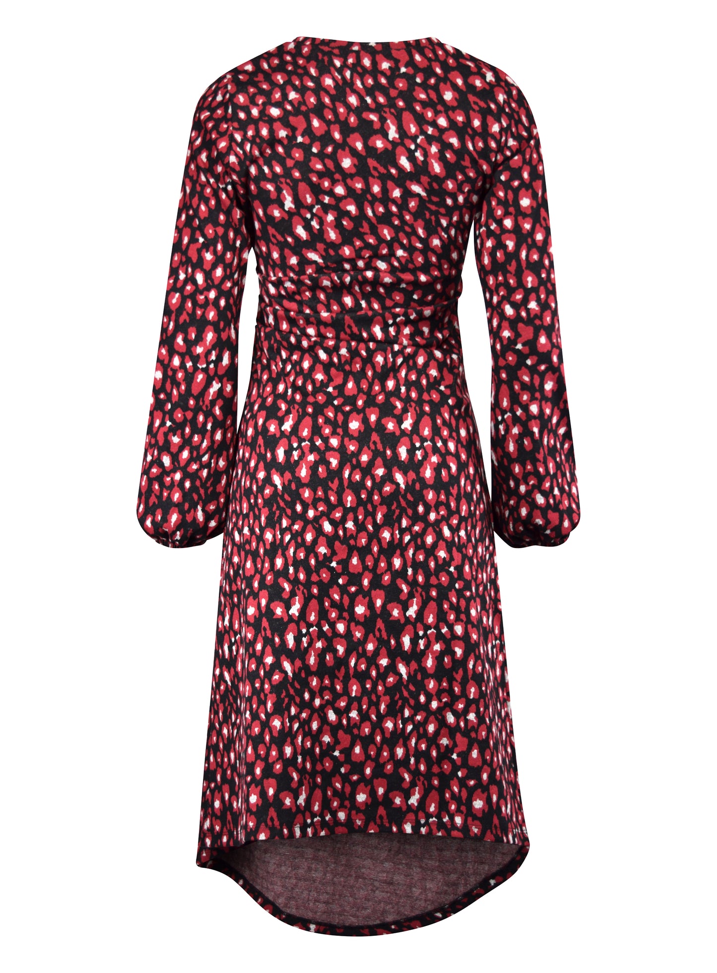 DRAPED DRESS WITH BALLOON SLEEVES