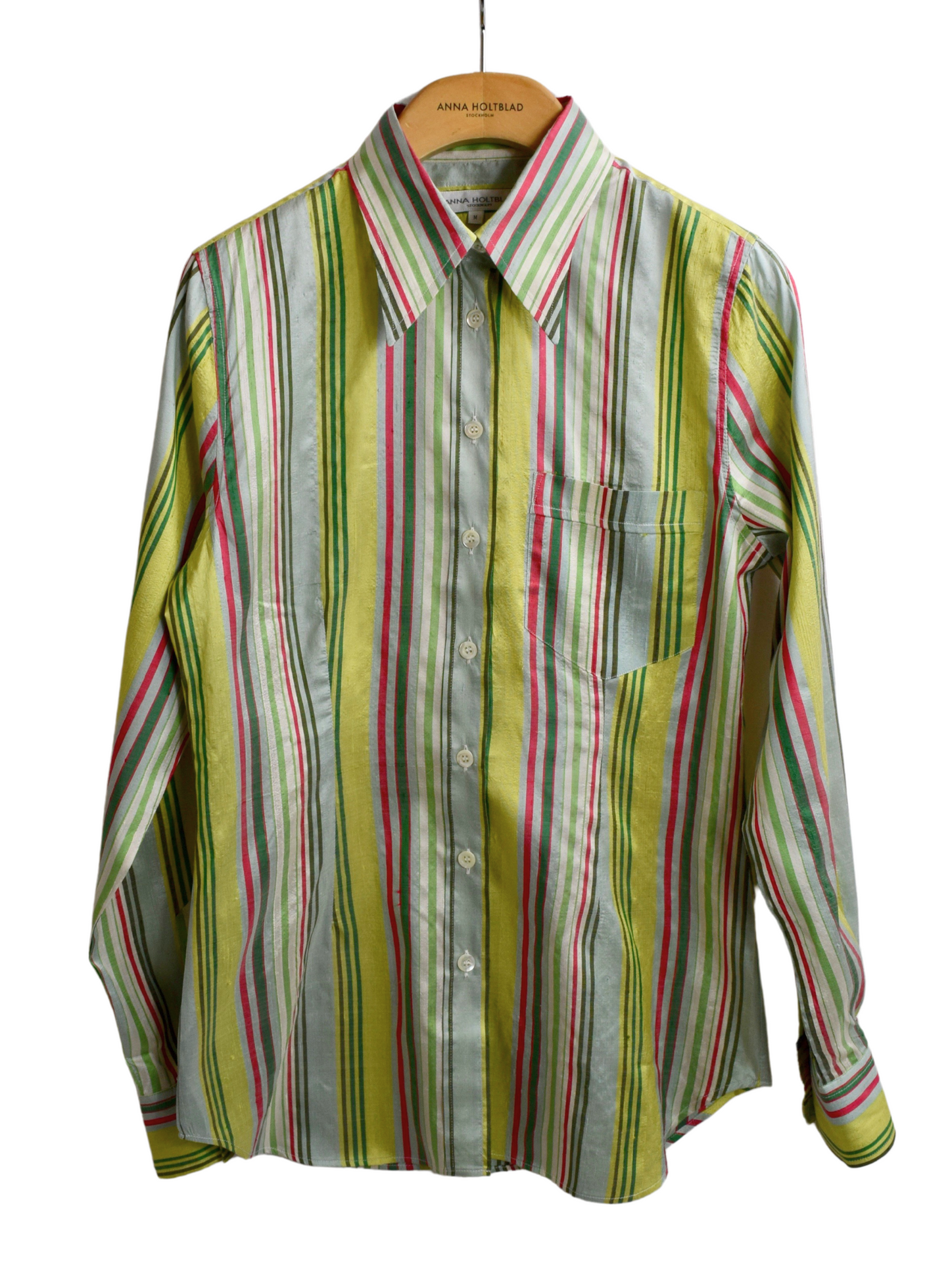 FITTED STRIPED SHIRT WITH ONE CHEST POCKET