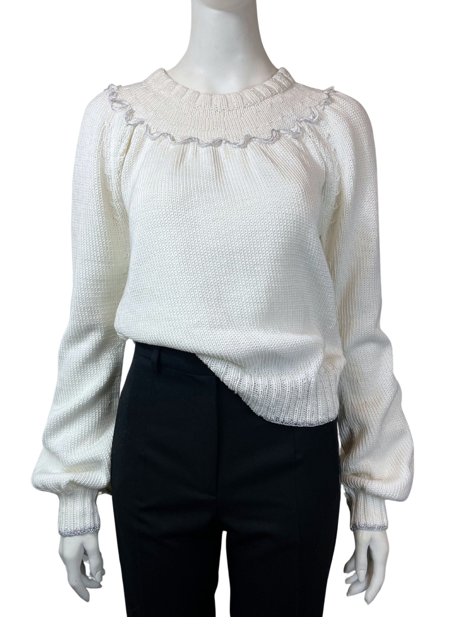 HANDKNITTED SWEATER WITH BALLOON SLEEVES