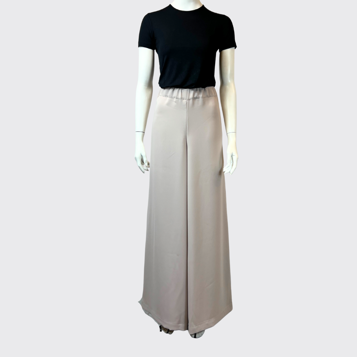 WIDE PULL-ON TROUSERS - Sand Beige