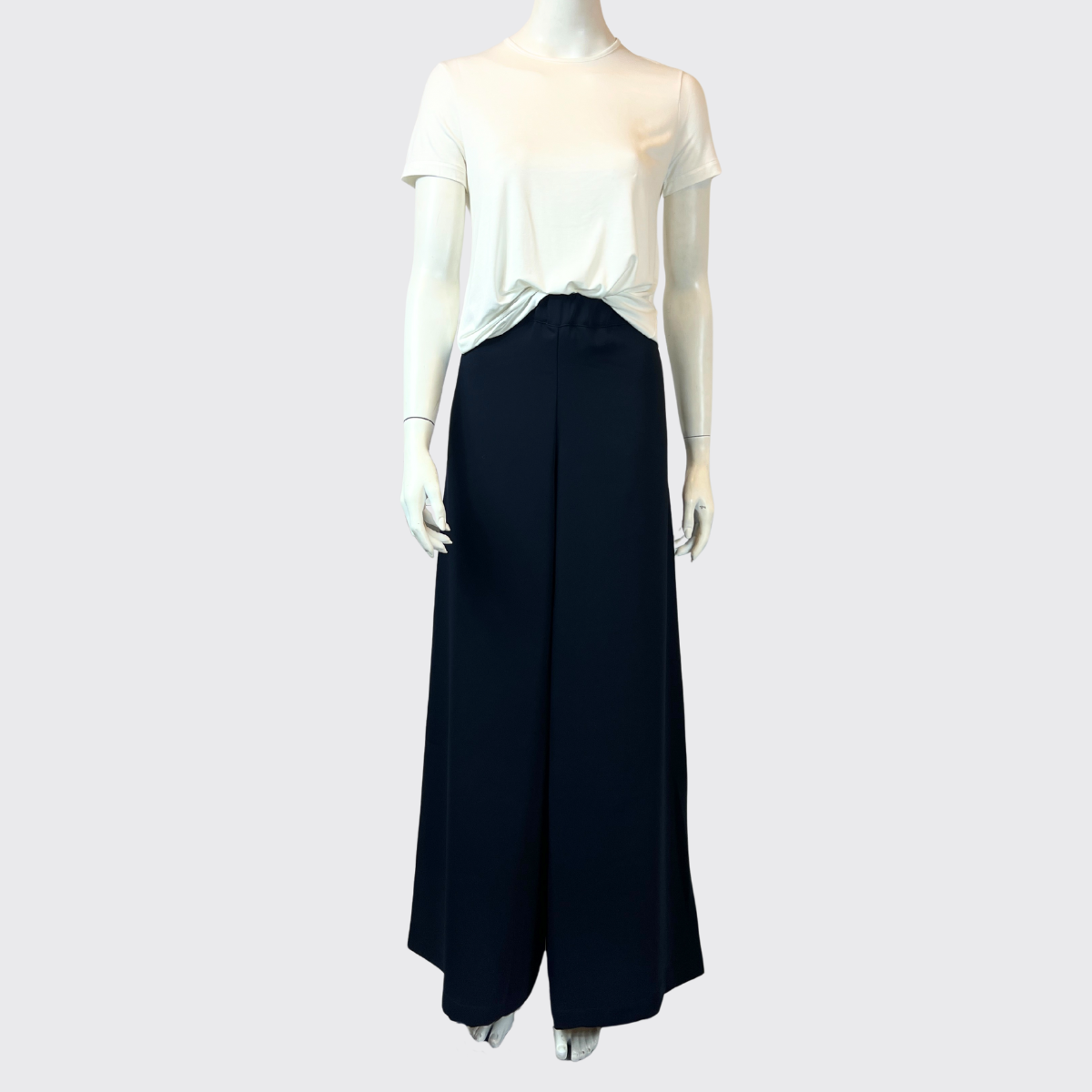 WIDE PULL-ON TROUSERS - Black