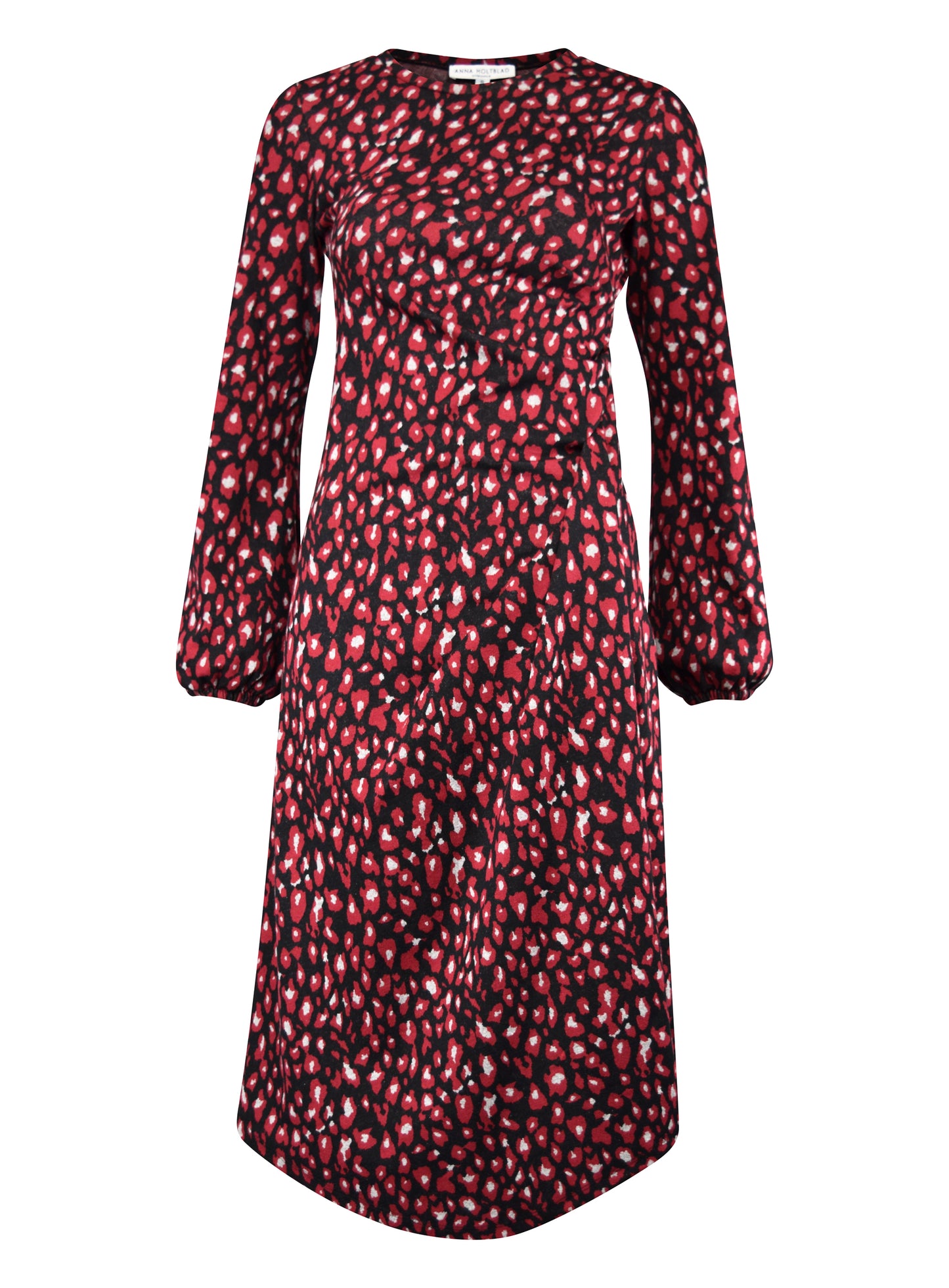 DRAPED DRESS WITH BALLOON SLEEVES