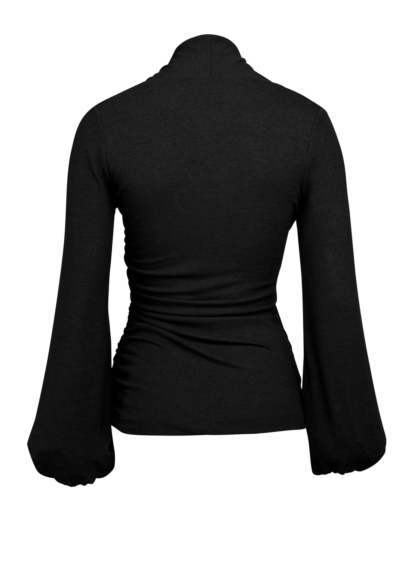 WRAP TOP W BALLOON SLEEVES