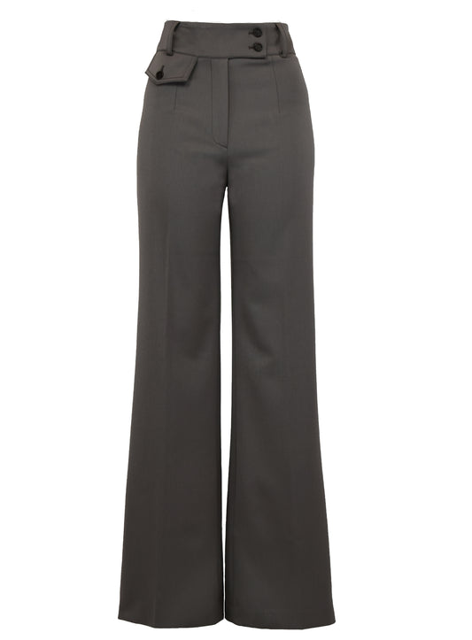 HIGH WAISTED TROUSERS WITH POCKET DETAIL