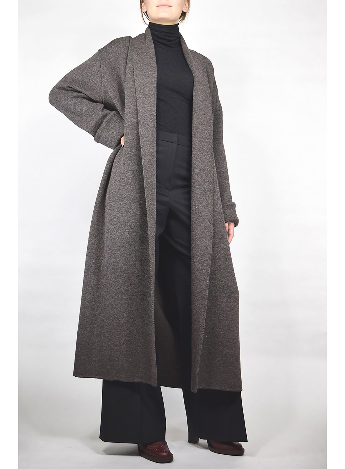 LONG CARDIGAN/COAT WITH SHAWL COLLAR