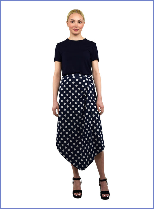 DRAPED SKIRT JACQUARD DOTS