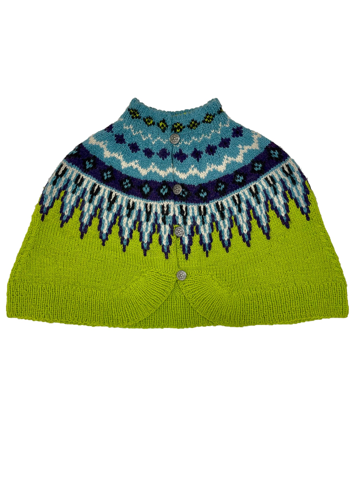SHORT FOLKLORIC CAPE IN POISON GREEN