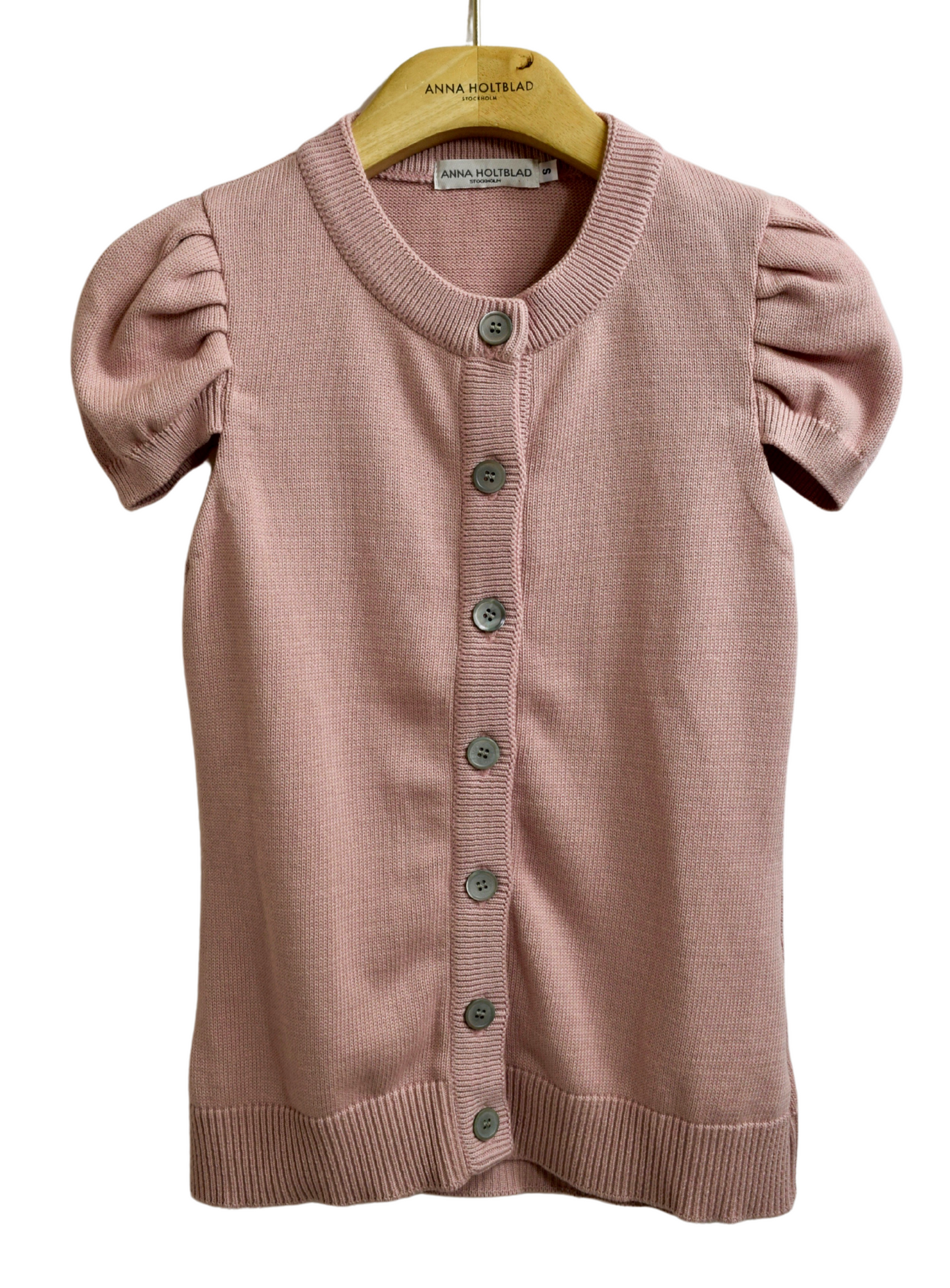 SHORT SLEEVE CARDIGAN W PLEAT DETAILS