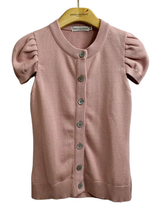 SHORT SLEEVE CARDIGAN W PLEAT DETAILS