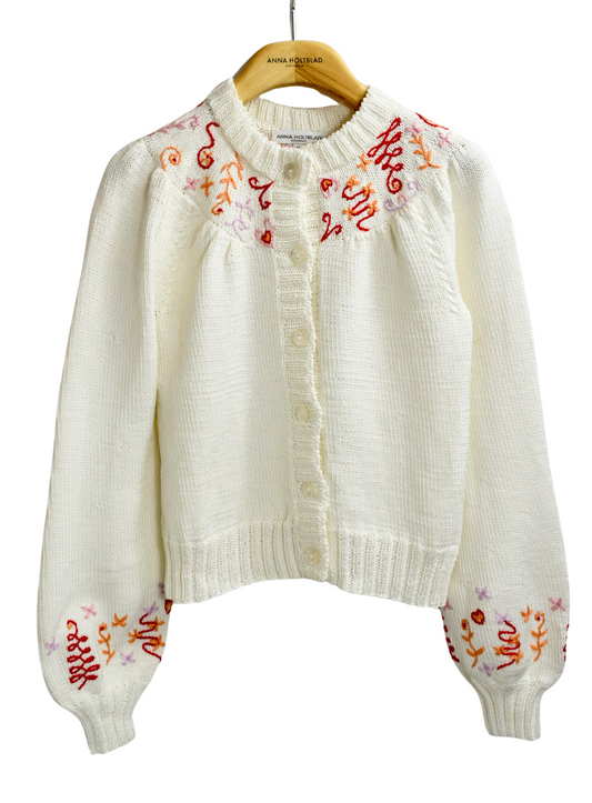 HANDMADE CARDIGAN WITH HANDMADE EMBROIDERIES