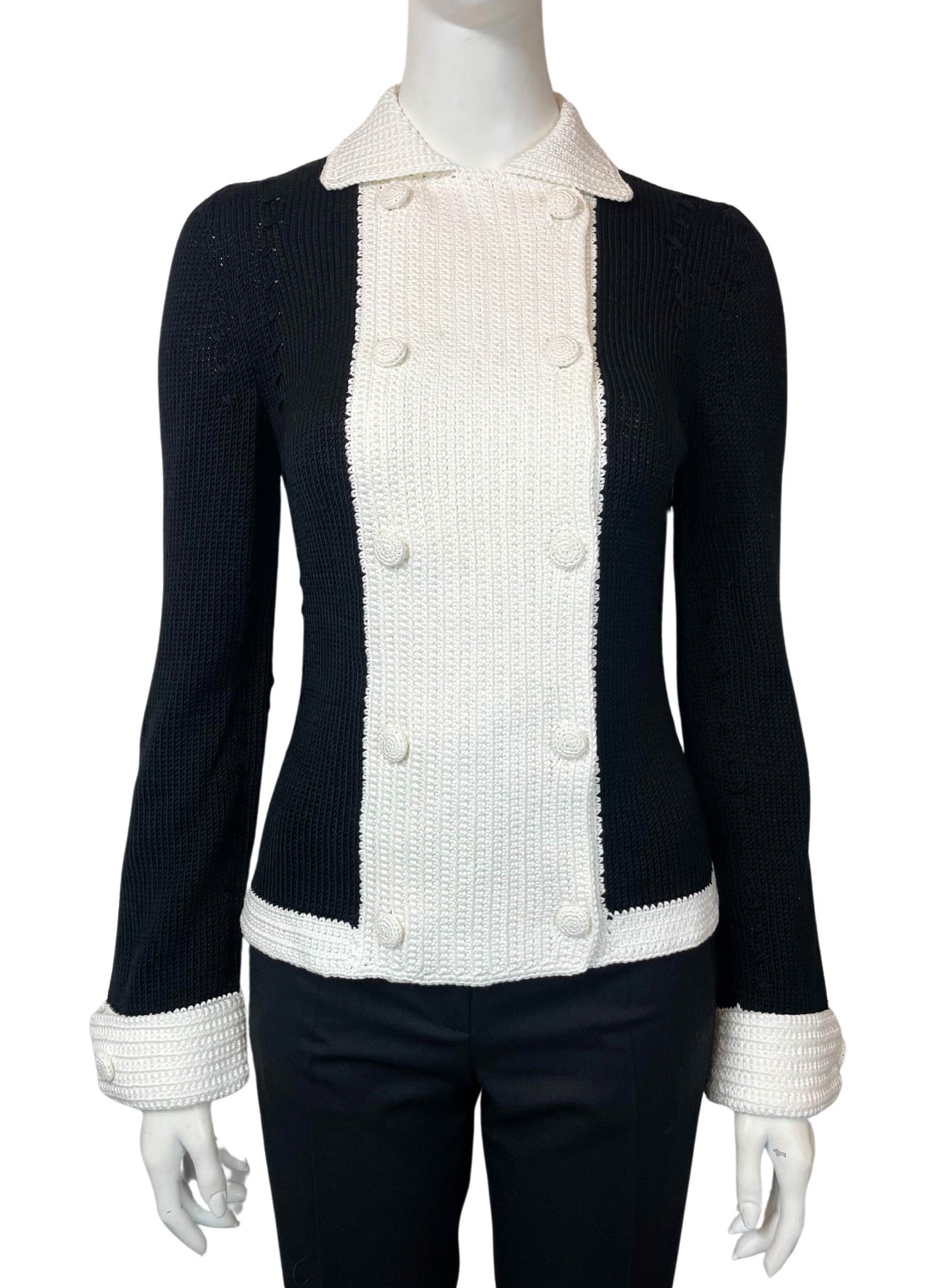 HANDKNITTED JACKET WITH CROCHET DETAILS