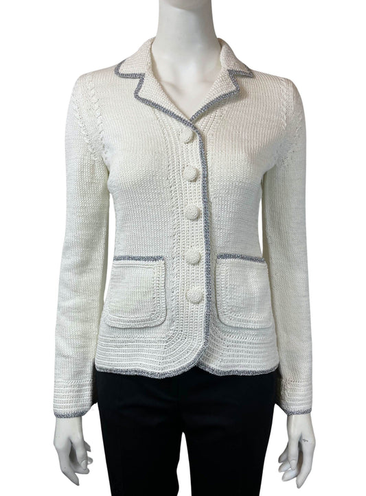 HANDKNITTED JACKET WITH LUREX DETAILS