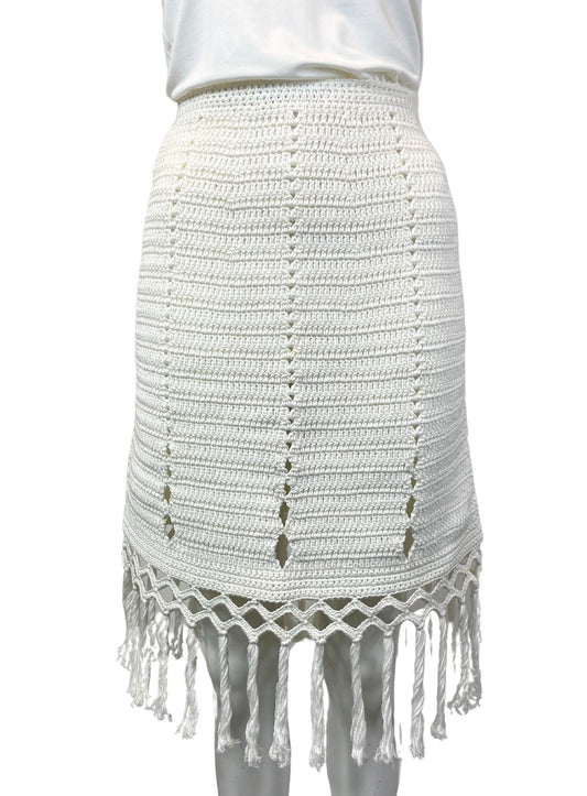 HANDMADE CROCHET SHORT SKIRT WITH FRINGES
