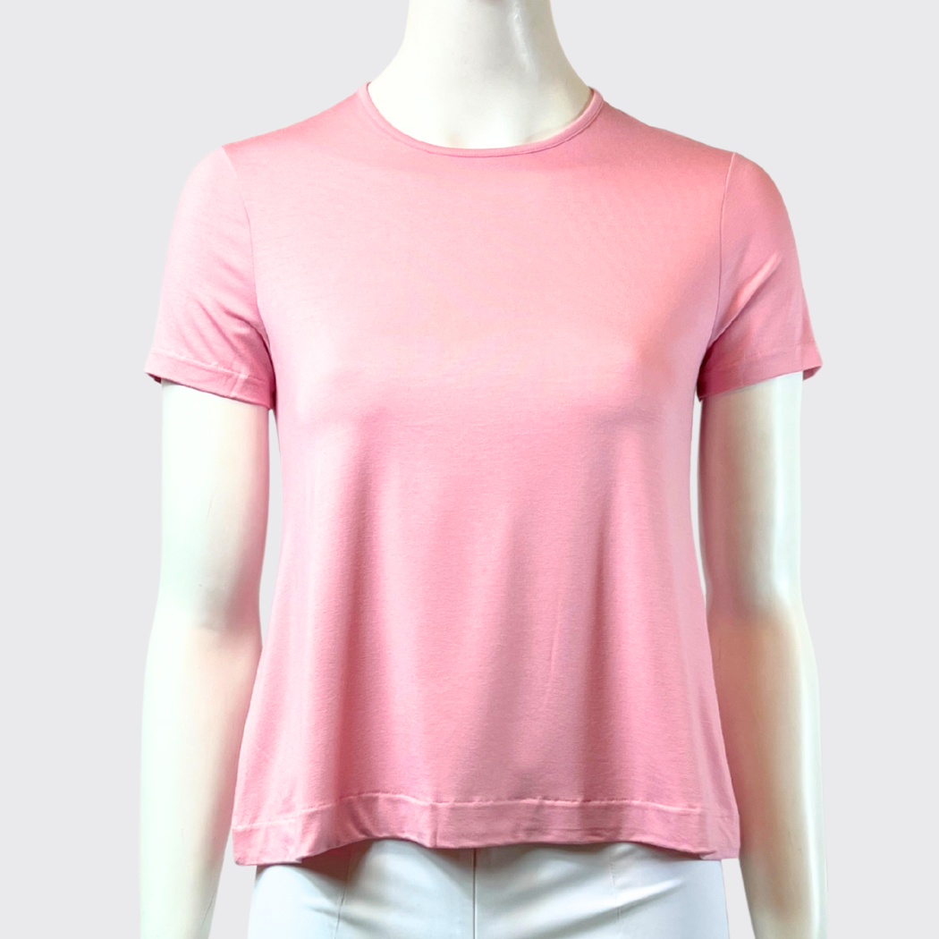 SHORT SLEEVED WIDE TOP PALE ROSE