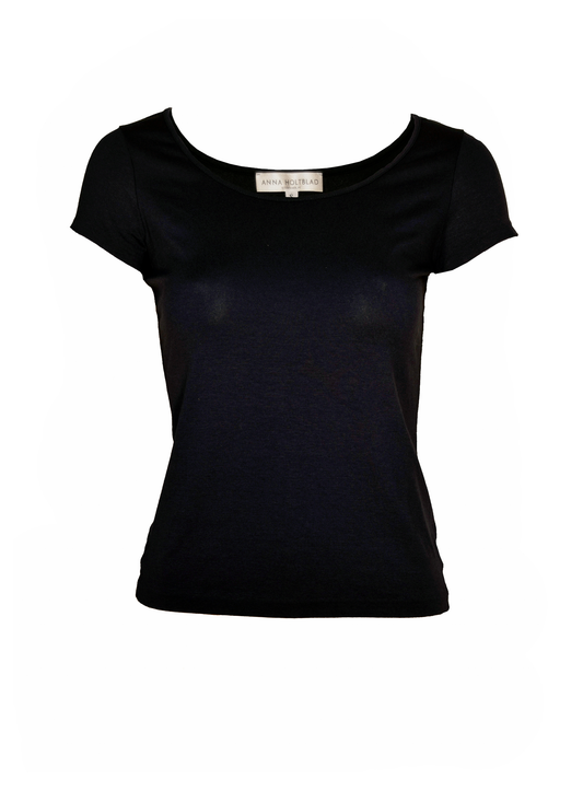 SCOOP NECKED CAP SLEEVED TOP