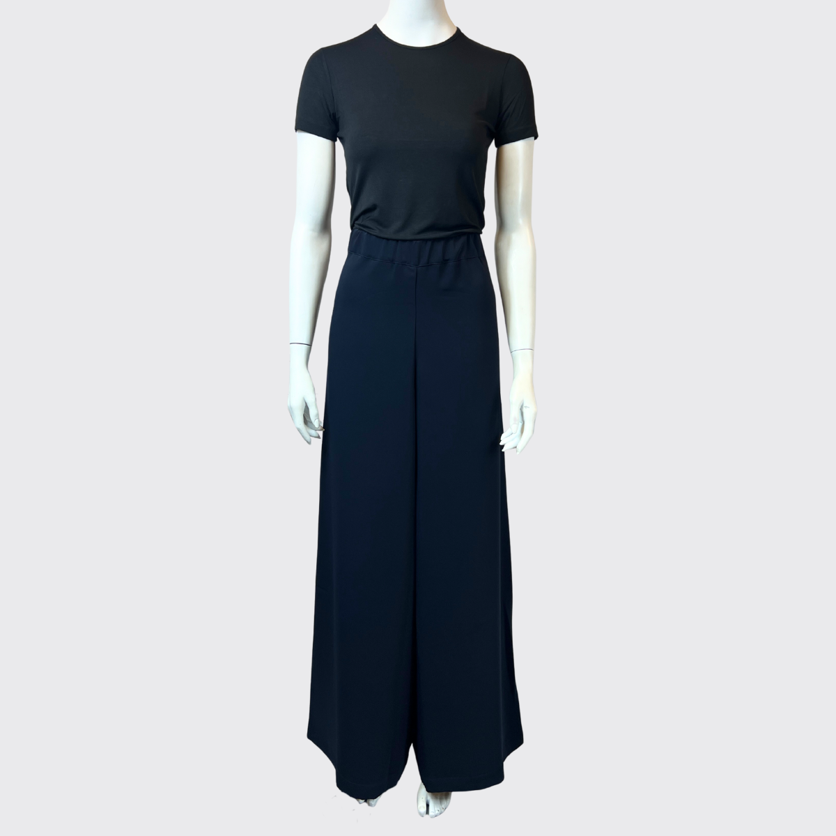 WIDE PULL-ON TROUSERS - Deep Blue